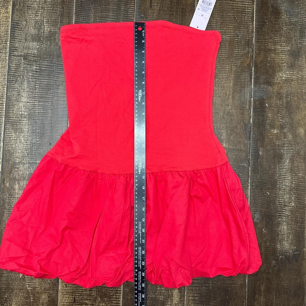 Wild Fable Women's Red Strapless Mini Babydoll Dress with Bubble Skirt - Picture 6 of 8